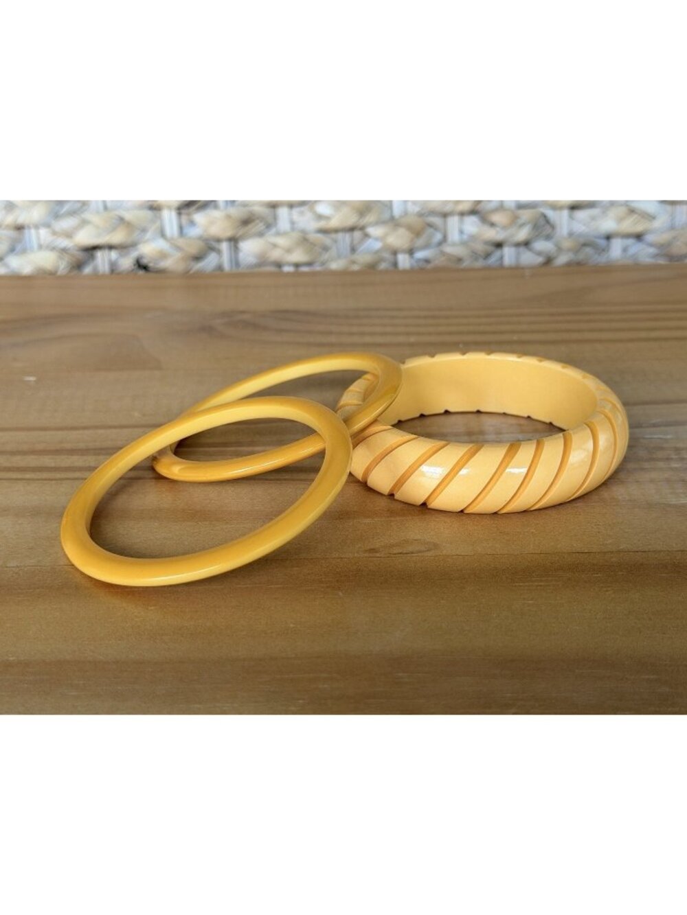 Vintage Butterscotch Bakelite Bangles Bracelets SET OF 3 Tested